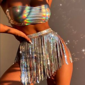 3-piece Silver Rave / Festival Outfit